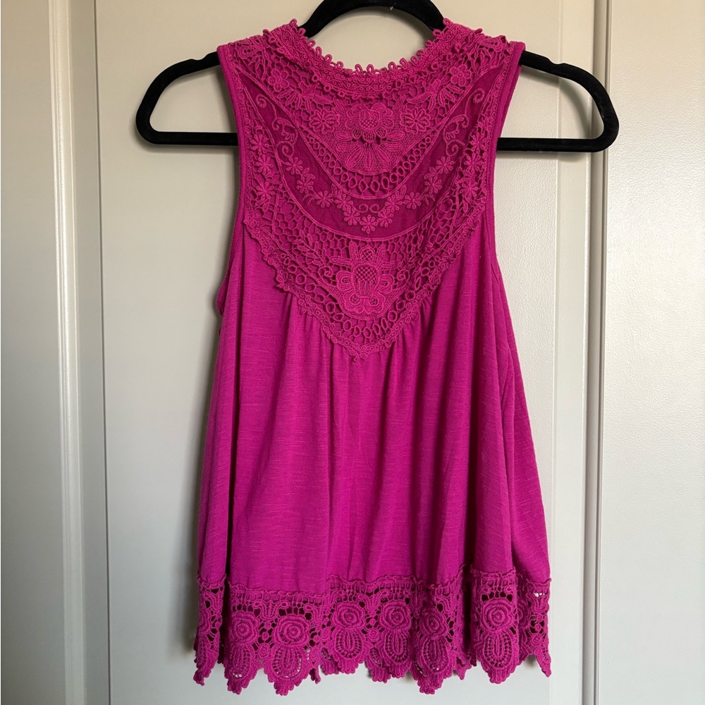 Altar'd State Fuchsia Lace Tank Top